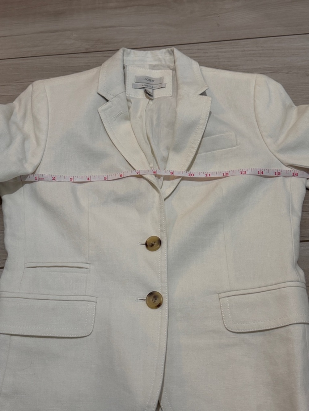 J.Crew Linen Blazer Ivory Cream Tailored Jacket Size 2 Classic Preppy - Picture 12 of 13